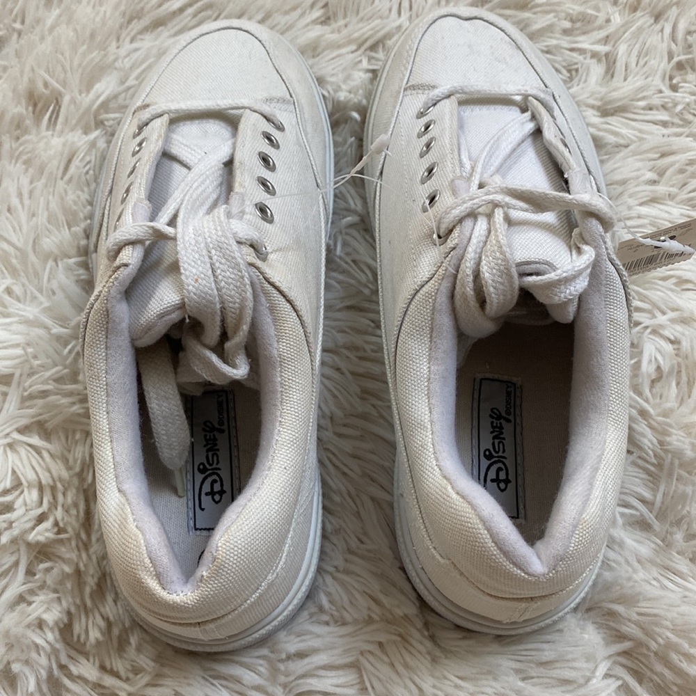 🎉2XHP🎉 Disney Vintage Mickey Mouse Canvas Sneakers 💗 White - Picture 8 of 16